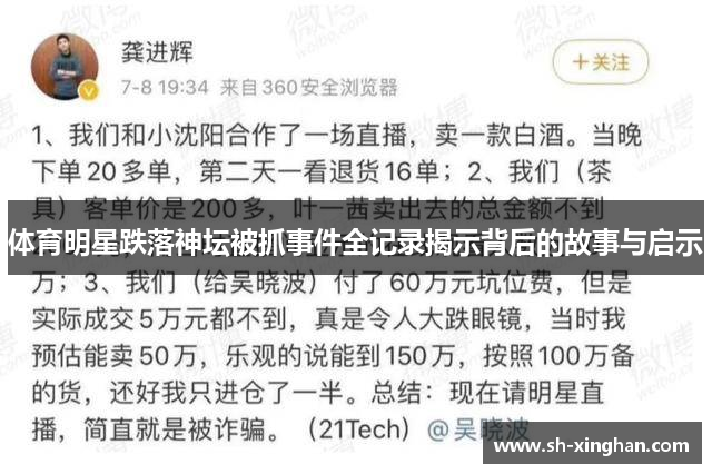 体育明星跌落神坛被抓事件全记录揭示背后的故事与启示